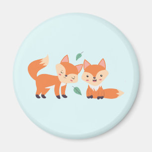 Imã Ilustração Gráfica de Raposa Laranja-Coca-Cola