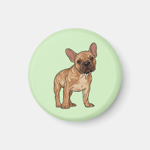 Imã Ilustração Gráfica de um Bulldog Francês Brindle e