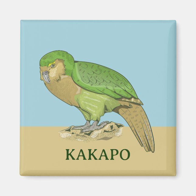 Imã Ilustração Kakapo (Frente)