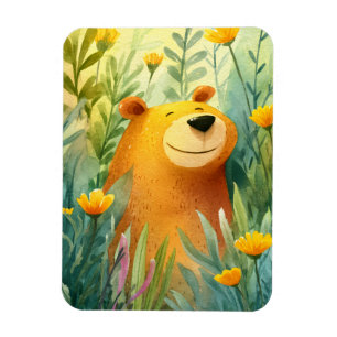 Ímã Ilustração pintada adorável de um urso fofo
