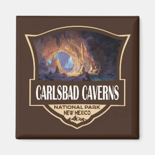 Imã Ilustração Retro do Parque Nacional Carlsbad Caver