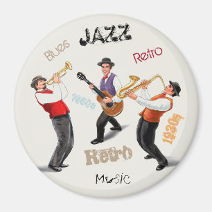 Imã Ilustração retro do vintage da música dos músi