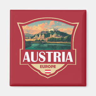 Imã Ilustração Retro Insígnia da Áustria