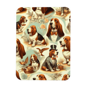 Ímã Ilustração Sem Costura de Caça-Base Vintage