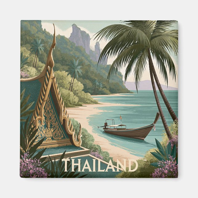 Imã Ilustração Tropical da Tailândia (Frente)