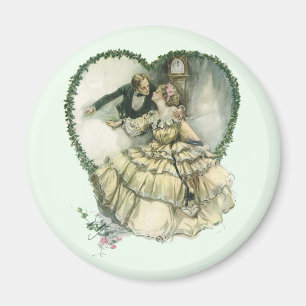 Imã Ilustração Vintage Harrison Fisher, Noiva e Noivo 