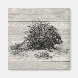Imã Ilustração Vintage Porcupine
