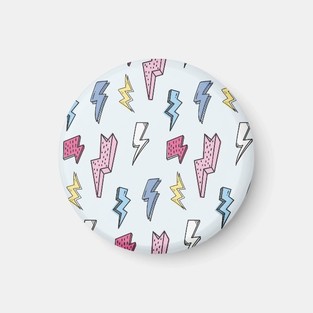 Imã Ilustração Vintage Thunder Seamless (Frente)