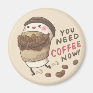 Imã Ilustração Você Precisa de Café Agora
