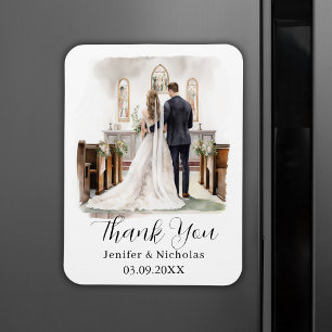 Ímã Ilustração Watercolor Cartões de agradecimentos de