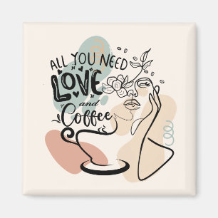 Imã Ilustrações estéticas, café feminino