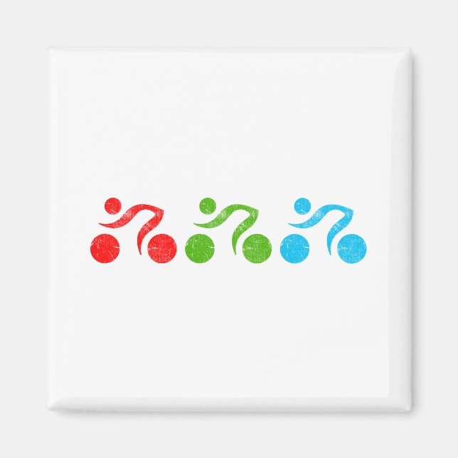 Imã Ilustrador de bicicleta divertida (Frente)