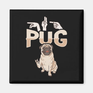 Imã Ily Pug Gestos Com As Mãos Asl Perda Auditiva Cons