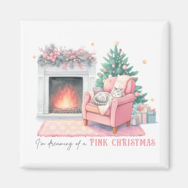 Imã I'm Dreaming of a Pink Christmas Magnet (Frente)