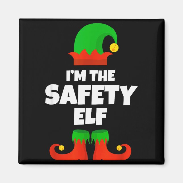 Imã I'm The Safety Elf Family Pajama Christmas Officer (Frente)