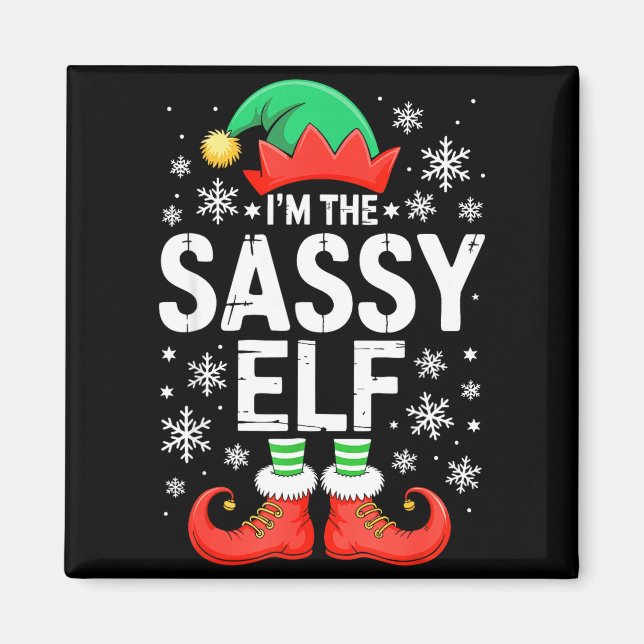 Imã I'm The Sy Elf Shirt Family Matching Christmas Cos (Frente)