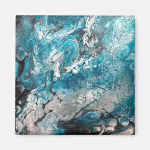 Imã Ímã abstrato azul & preto corajoso