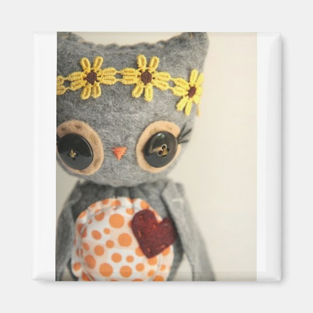 Imã ímã adorável de coruja (Frente)