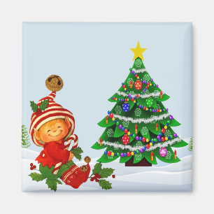 Imã Ímã adorável do duende do Natal