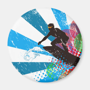 Imã Ímã afligido do paraíso do surfista