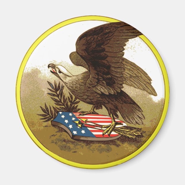Imã Ímã Águia Americana Vintage (Frente)
