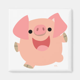 Imã Ímã alegre do porco dos desenhos animados