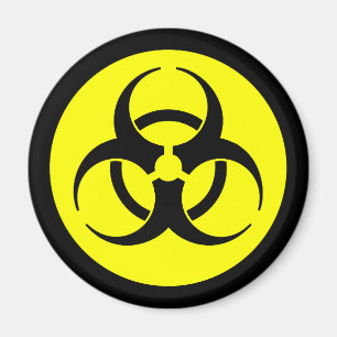 Imã Ímã amarelo brilhante do símbolo do Biohazard