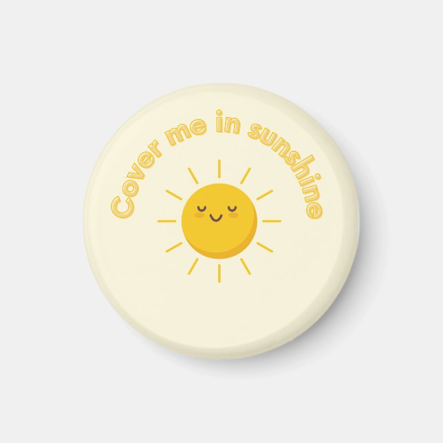 Imã Ímã amarelo, cubra-me ímã de sol, fofo (Frente)