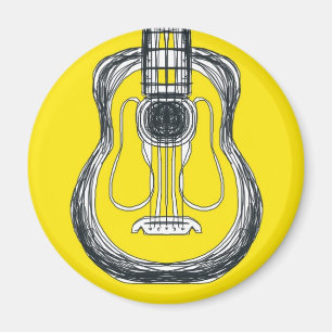Imã Ímã amarelo da cara do monstro da guitarra