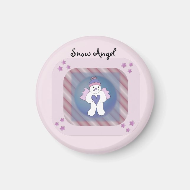 Imã Ímã Anjo da Neve Rosa (Frente)