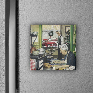 Imã Ímã antiquado do feriado da cozinha da casa do