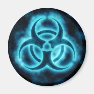 Imã Ímã Azul-Branco do símbolo do Biohazard do fulg