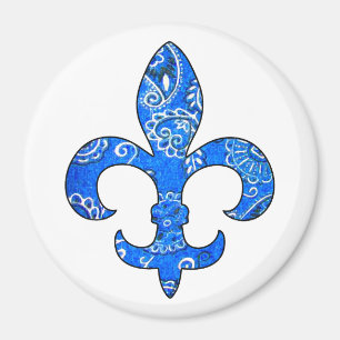 Imã Ímã azul do Bandana da flor de lis