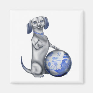 Imã Ímã azul do Dachshund do salgueiro