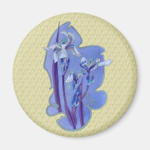 Imã Ímã azul do design floral da íris