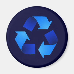 Imã Ímã azul do símbolo do reciclagem
