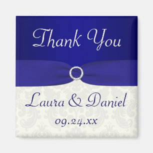 Imã Ímã azul e do marfim do casamento tema damasco d
