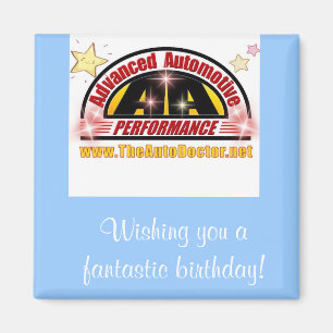 Imã ímã azul quadrado do aniversário de automóvel