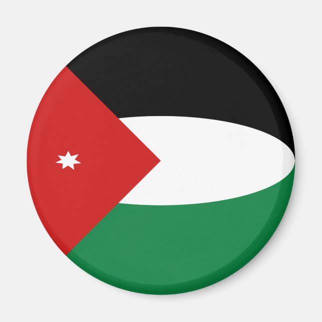 Imã Ímã Bandeira Olho de Peixe da Jordânia (Frente)