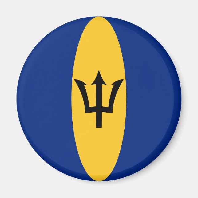 Imã Ímã Bandeira Olho de Peixe de Barbados (Frente)