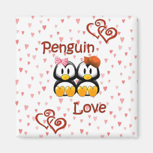 Imã Ímã bonito 2 dos corações do amor do pinguim