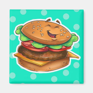 Imã ímã bonito do Hamburger dos desenhos animados
