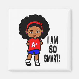 Imã Ímã bonito e esperto da menina do afro-americano