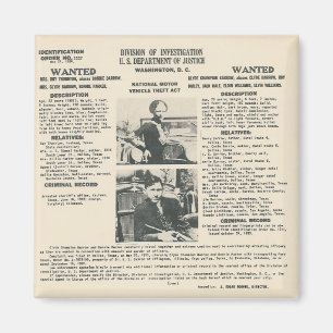 Imã ímã bonnie e de clyde fbi do poster