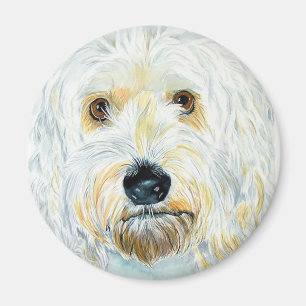 Imã Ímã branco de Labrdoodle Maggie