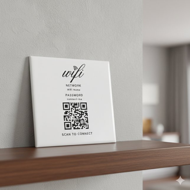 Imã Ímã Branco de Senha de Internet Wifi Código QR (Criador carregado)