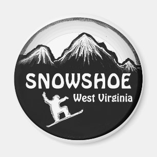 Imã Ímã branco do snowboard de West Virginia do sapa