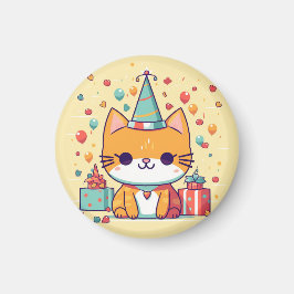 Imã Ímã, cartão, saudação de aniversário de gato de fe