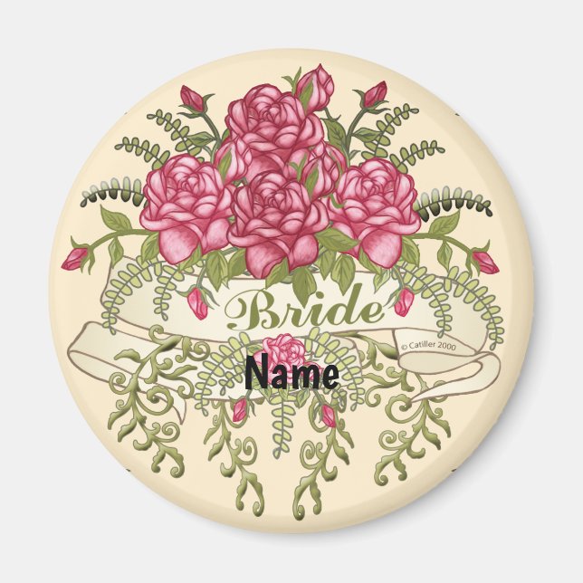 Imã Ímã Casamento da Noiva Rosa (Frente)