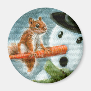 Imã Ímã chocado do esquilo do boneco de neve